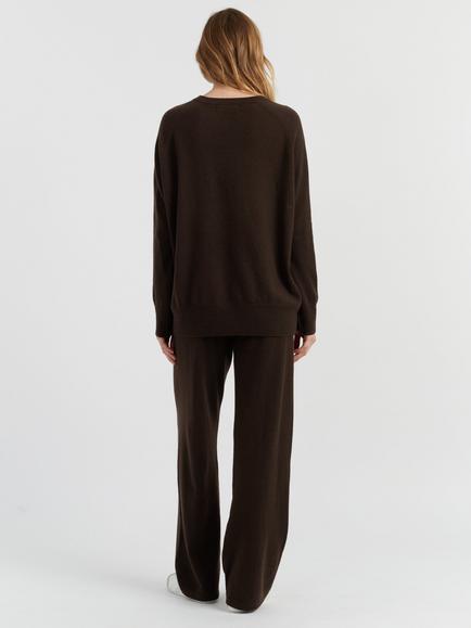 Chinti & Parker Pure Cashmere Wide-Leg Pants - view 2, Chocolate
