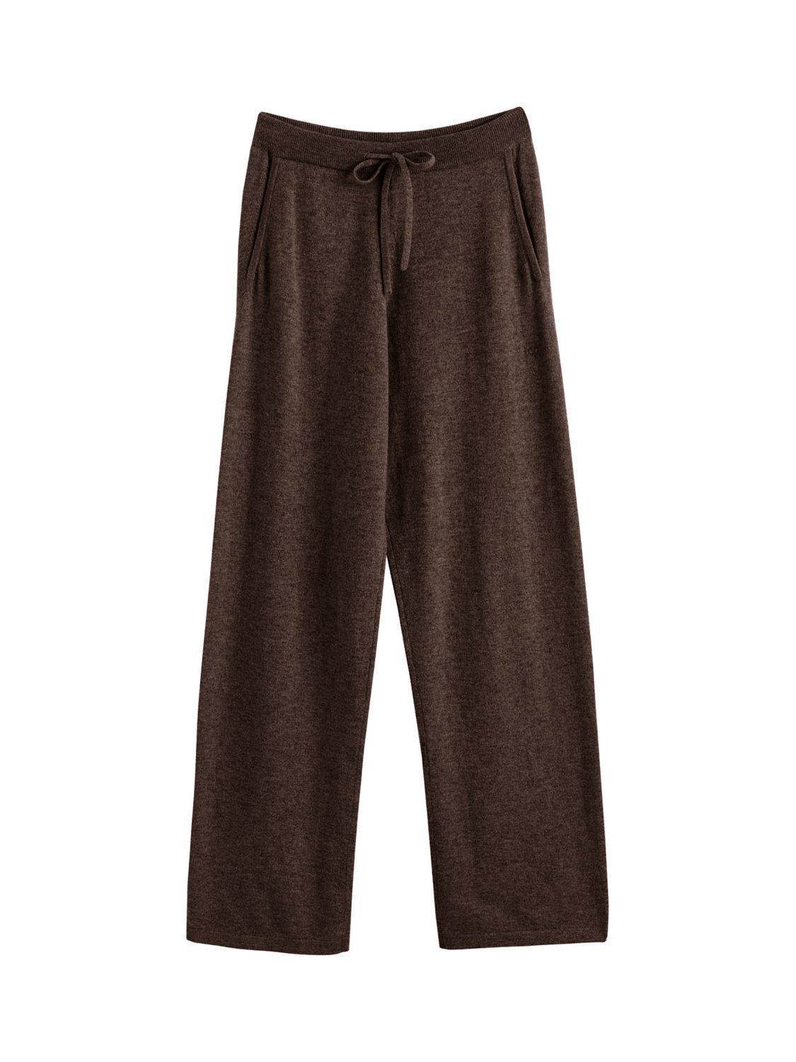 Product image 3 of 3, which shows Chinti & Parker Pure Cashmere Wide-Leg Pants, Chocolate, XS