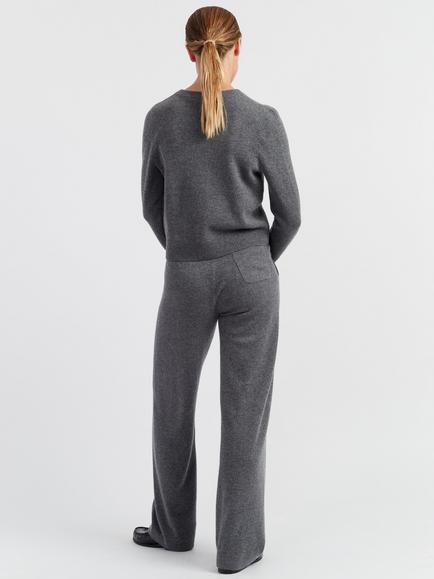 Chinti & Parker Pure Cashmere Wide-Leg Pants - view 2, Mid Grey Melange