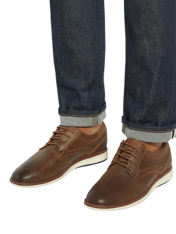 Dune London Brydon Leather Shoes, Brown - view 2, Brown