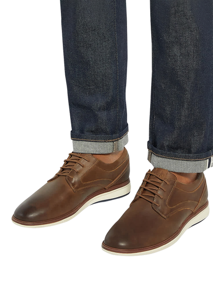 Dune London Brydon Leather Shoes, Brown - view 2, Brown