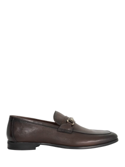 Dune London Seymore Leather Flex Sole Trim Loafers, Dark Brown, Dark Brown