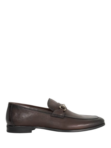 Dune London Seymore Leather Flex Sole Trim Loafers, Dark Brown, Dark Brown