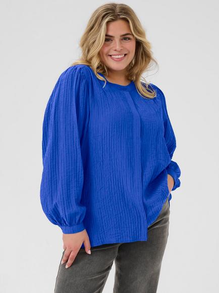 KAFFE Curve Lisana Blouse, Mid Blue