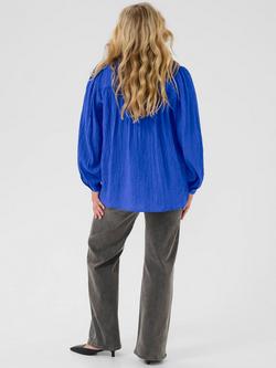 KAFFE Curve Lisana Blouse - view 2, Mid Blue