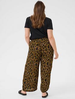 KAFFE Curve Molly Ami Leopard Print Trousers - view 2, Brown/Multi