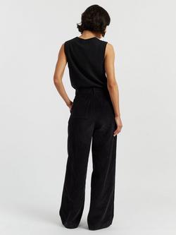 Chinti & Parker High Rise Wide Leg Corduroy Trousers - view 2, Black