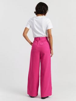 Chinti & Parker High Rise Wide Leg Corduroy Trousers - view 2, Hot Pink