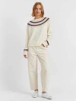 Chinti & Parker Fair Isle Wool and Cashmere Blend Sweater, Cream/Multi
