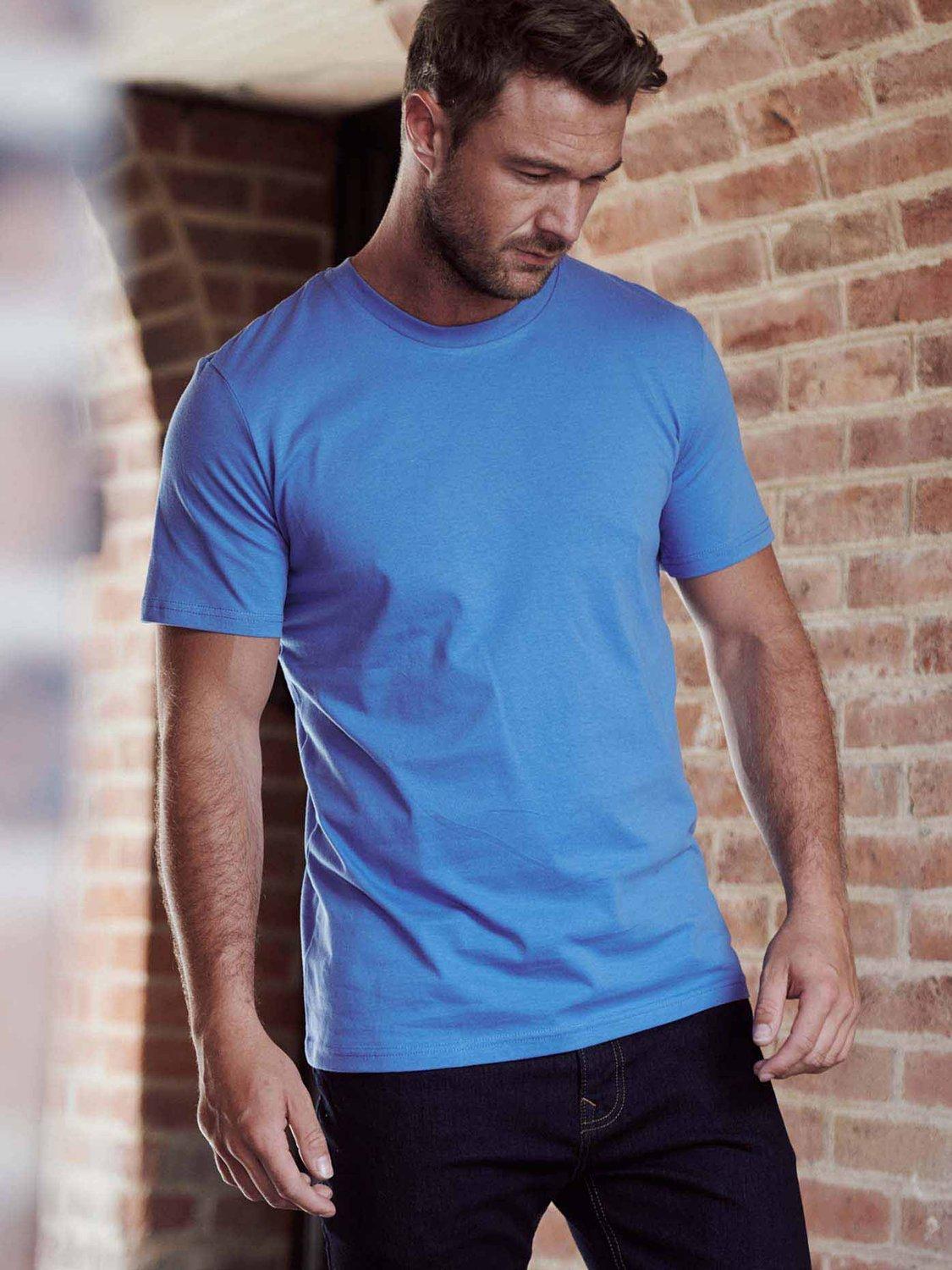 Product image 1 of 6, which shows British Boxers GOTS Organic Short Sleeve Lounge T-Shirt, Bright Blue, S