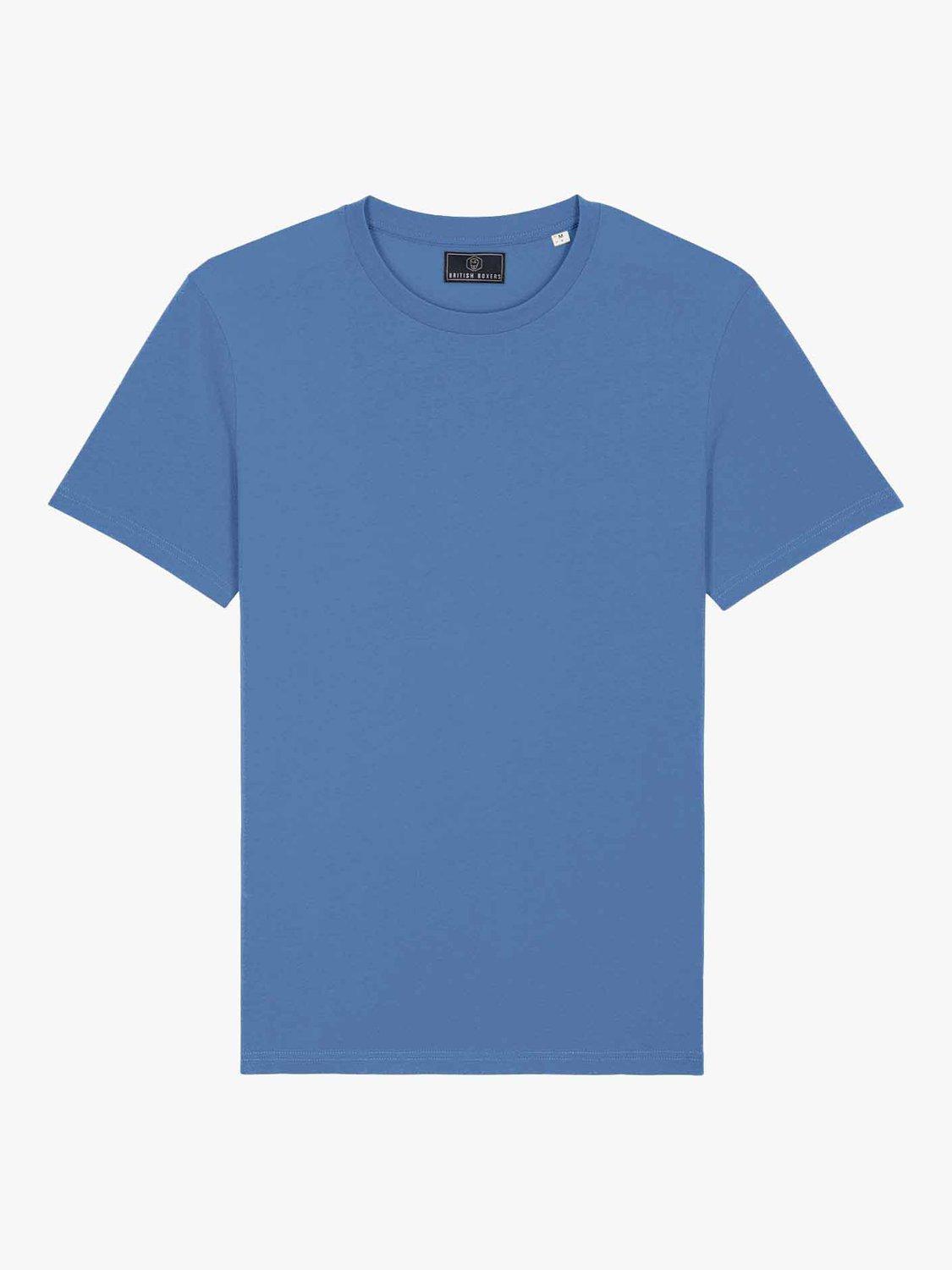 Product image 5 of 6, which shows British Boxers GOTS Organic Short Sleeve Lounge T-Shirt, Bright Blue, S