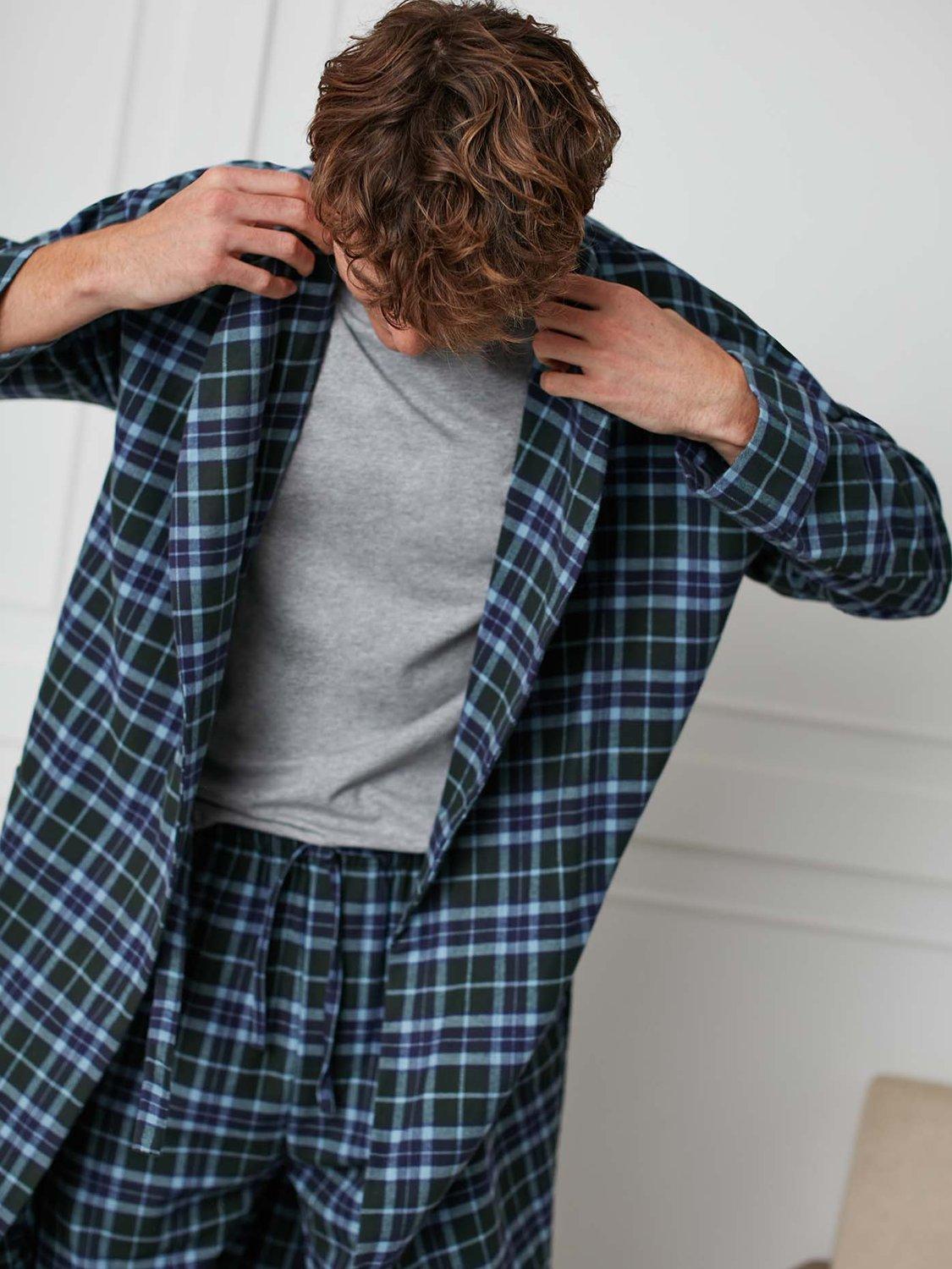 Product image 5 of 7, which shows British Boxers Tartan Brushed Cotton Dressing Gown, Jura, S