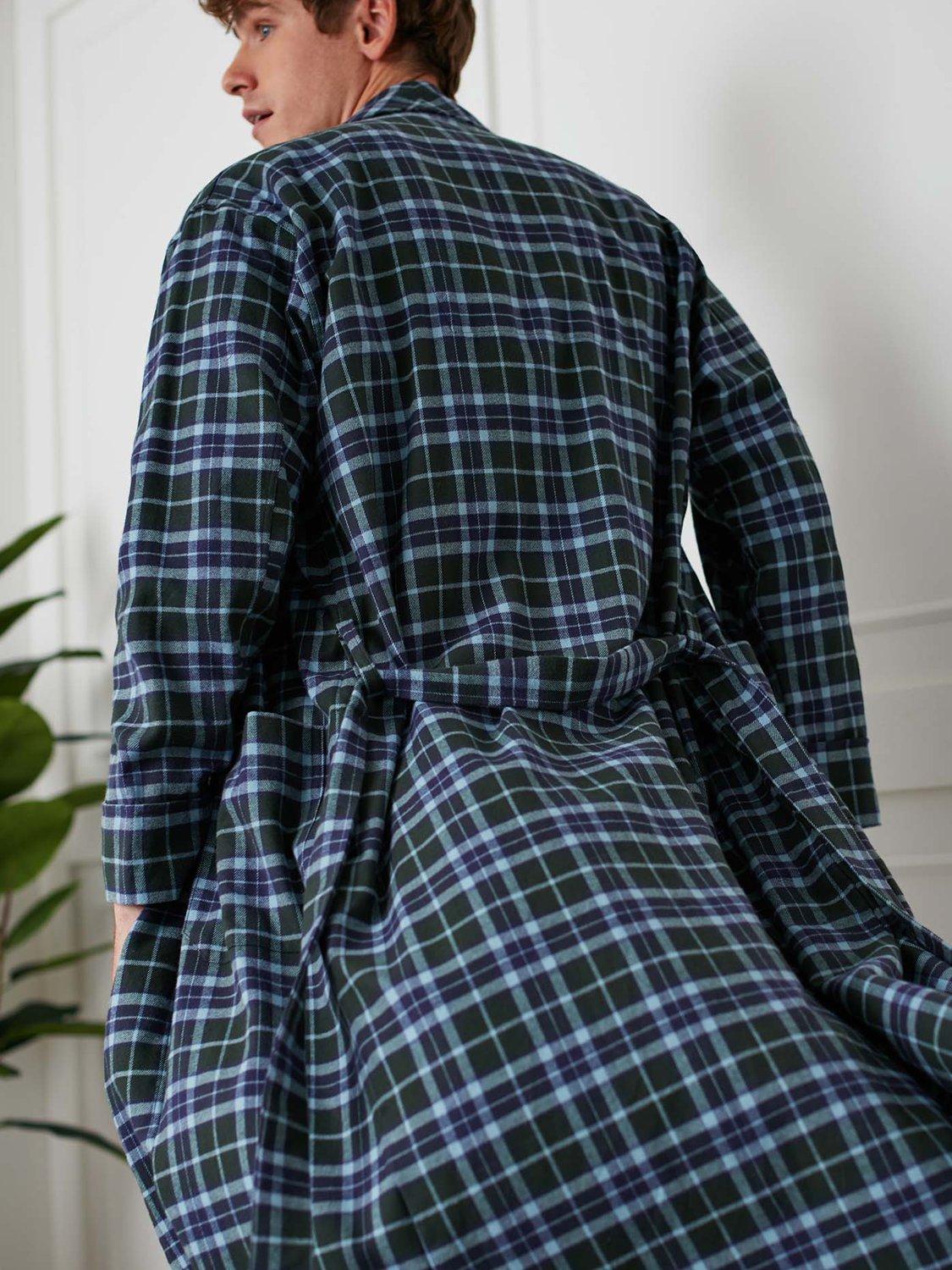 Product image 6 of 7, which shows British Boxers Tartan Brushed Cotton Dressing Gown, Jura, S