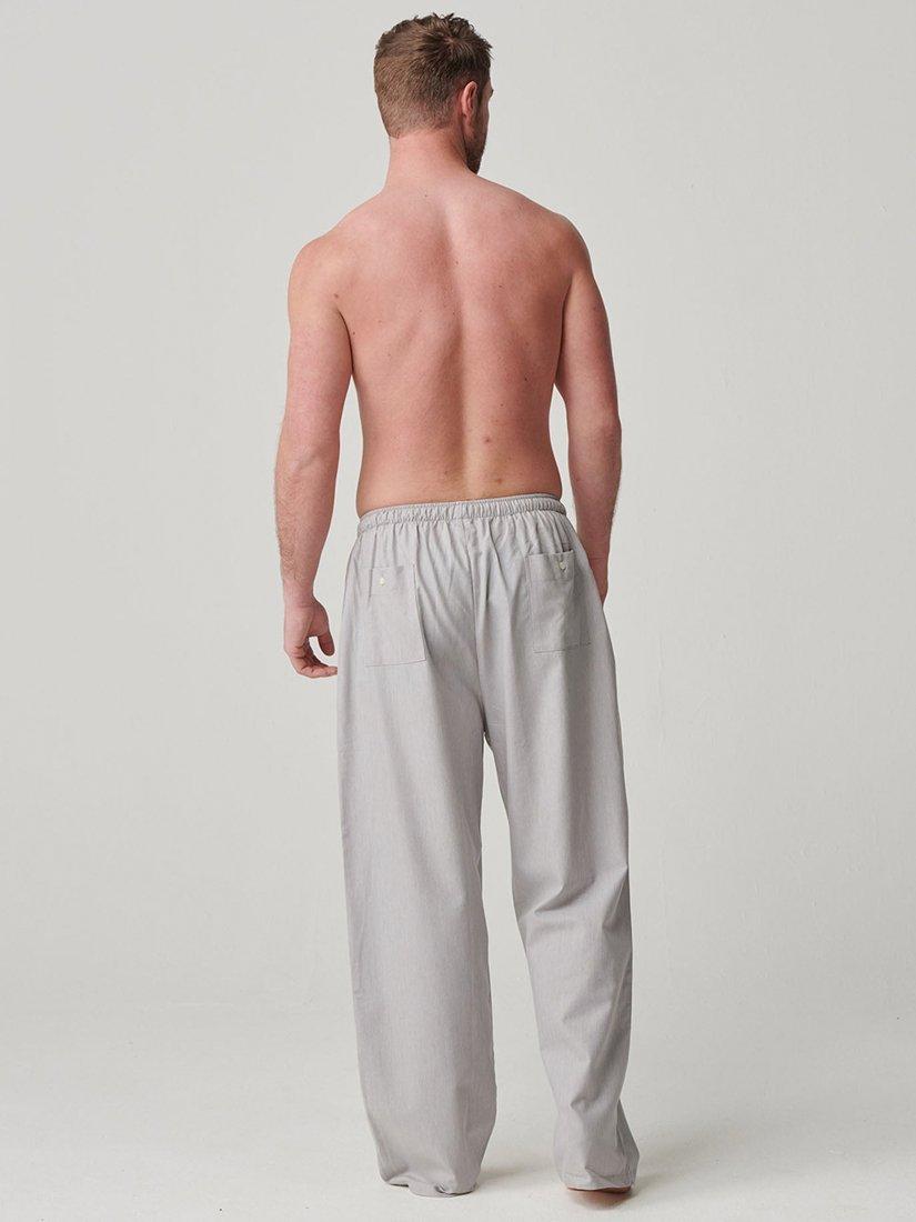 Product image 3 of 5, which shows British Boxers Herringbone Cotton Twill Pyjama Trousers, Armoury Grey, S