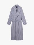 British Boxers Westwood Striped Brushed Cotton Dressing Gown, Pebble