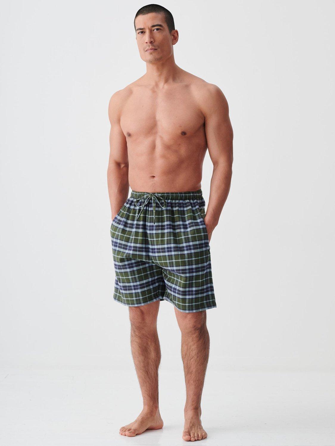 Product image 1 of 7, which shows British Boxers Tartan Brushed Cotton Pyjama Shorts, Jura, S