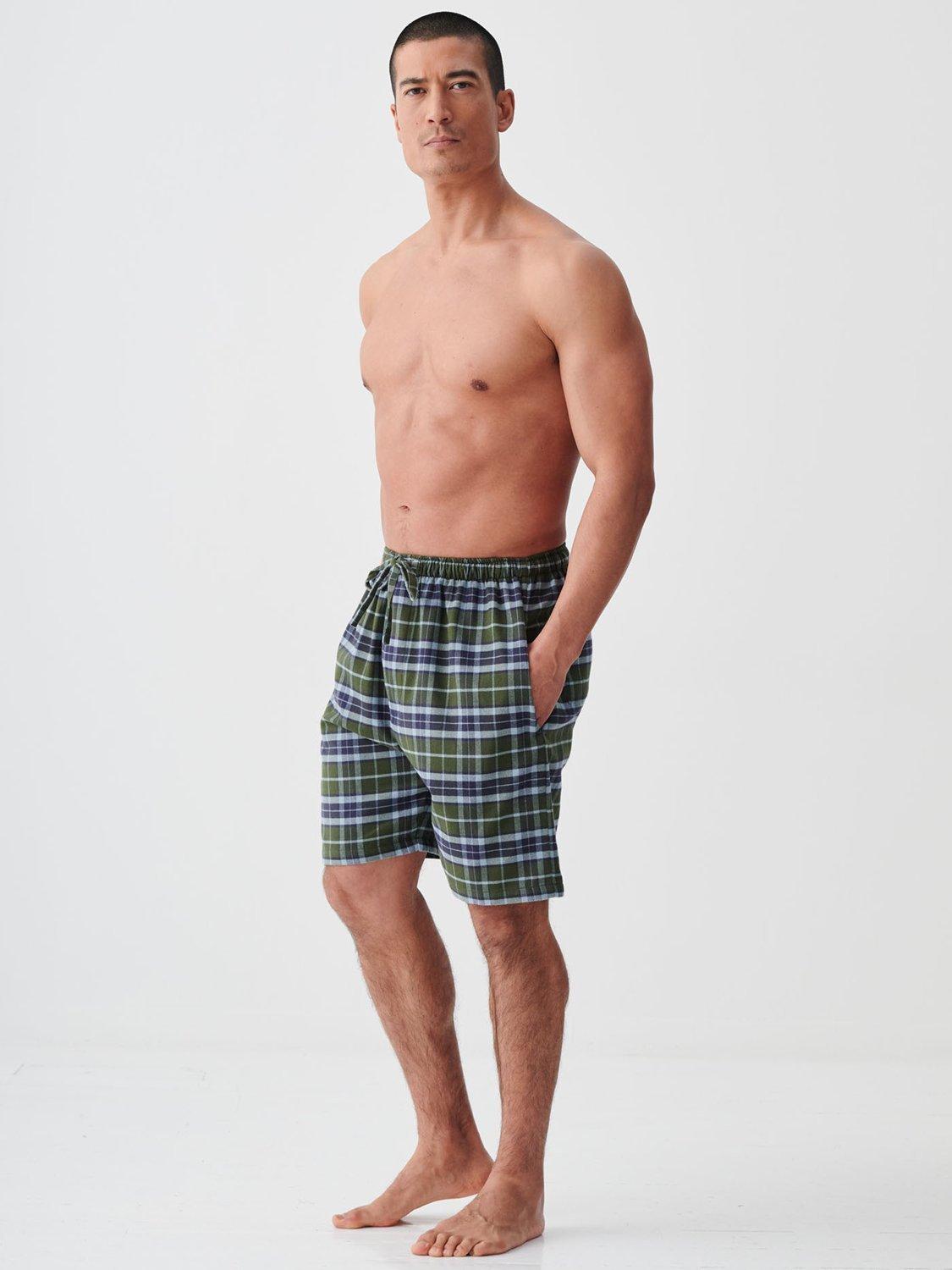 Product image 2 of 7, which shows British Boxers Tartan Brushed Cotton Pyjama Shorts, Jura, S