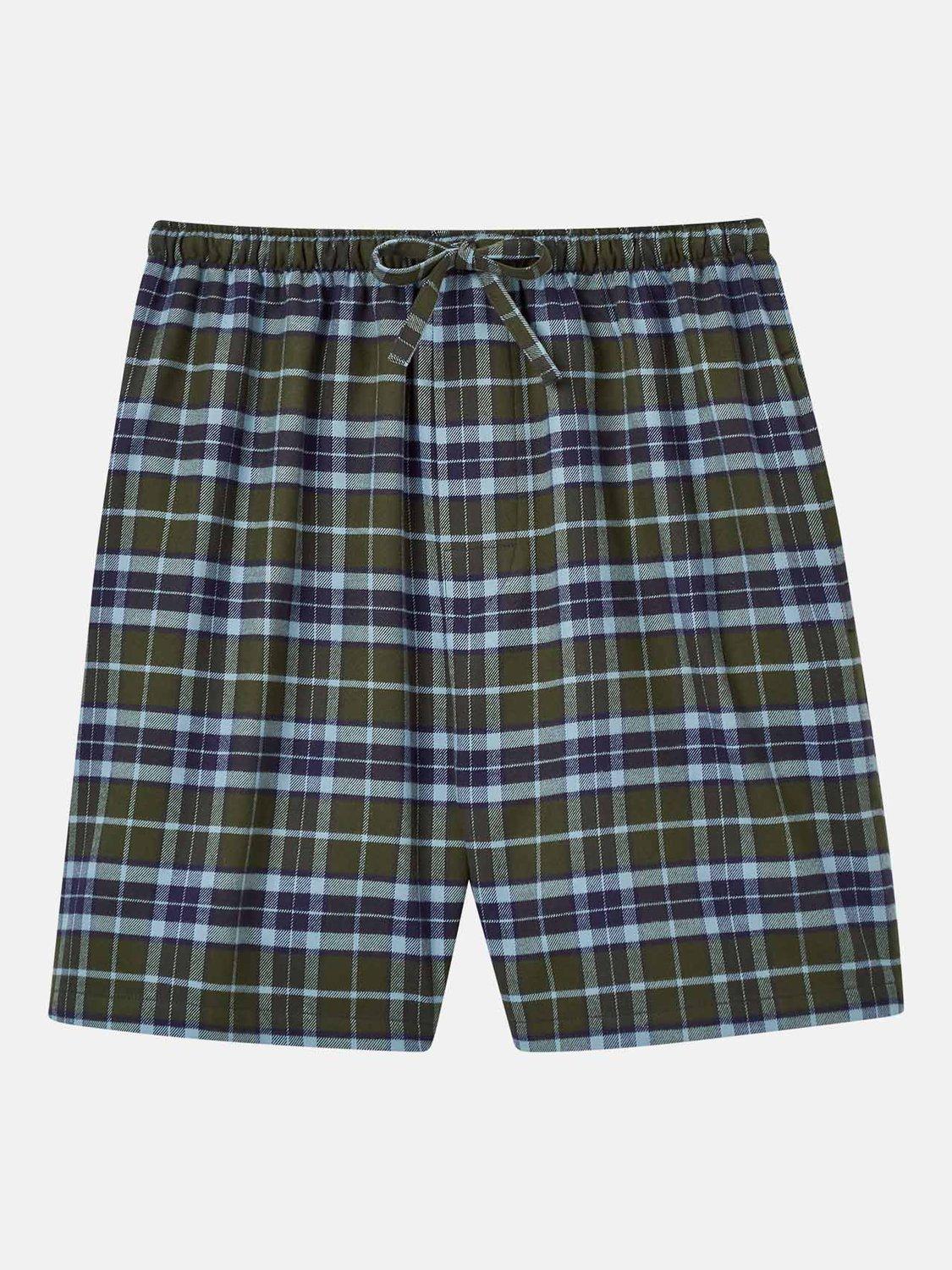 Product image 7 of 7, which shows British Boxers Tartan Brushed Cotton Pyjama Shorts, Jura, S