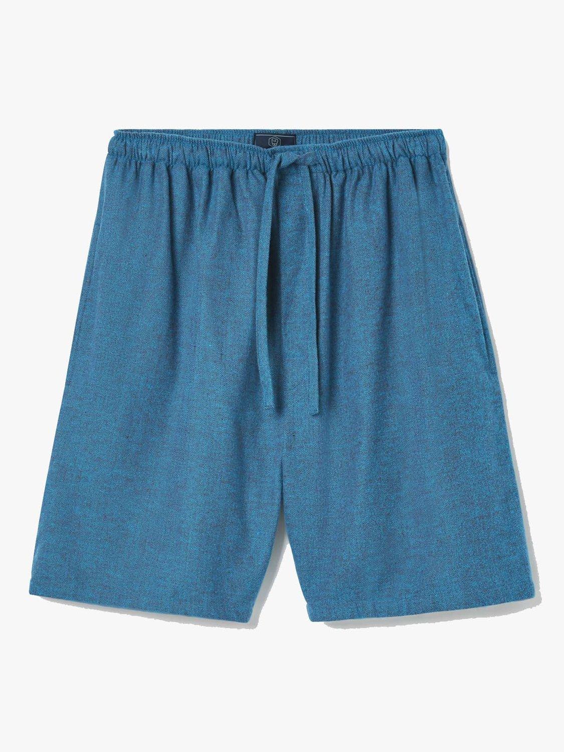 Product image 6 of 6, which shows British Boxers Herringbone Brushed Cotton Sleep Shorts, Stornoway, S