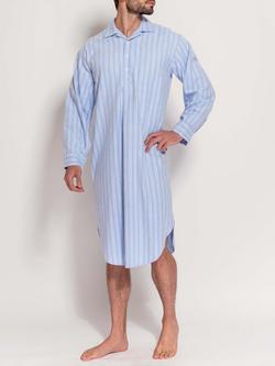 British Boxers Westwood Stripe Brushed Cotton Nighshirt - view 2, Westwood Blue