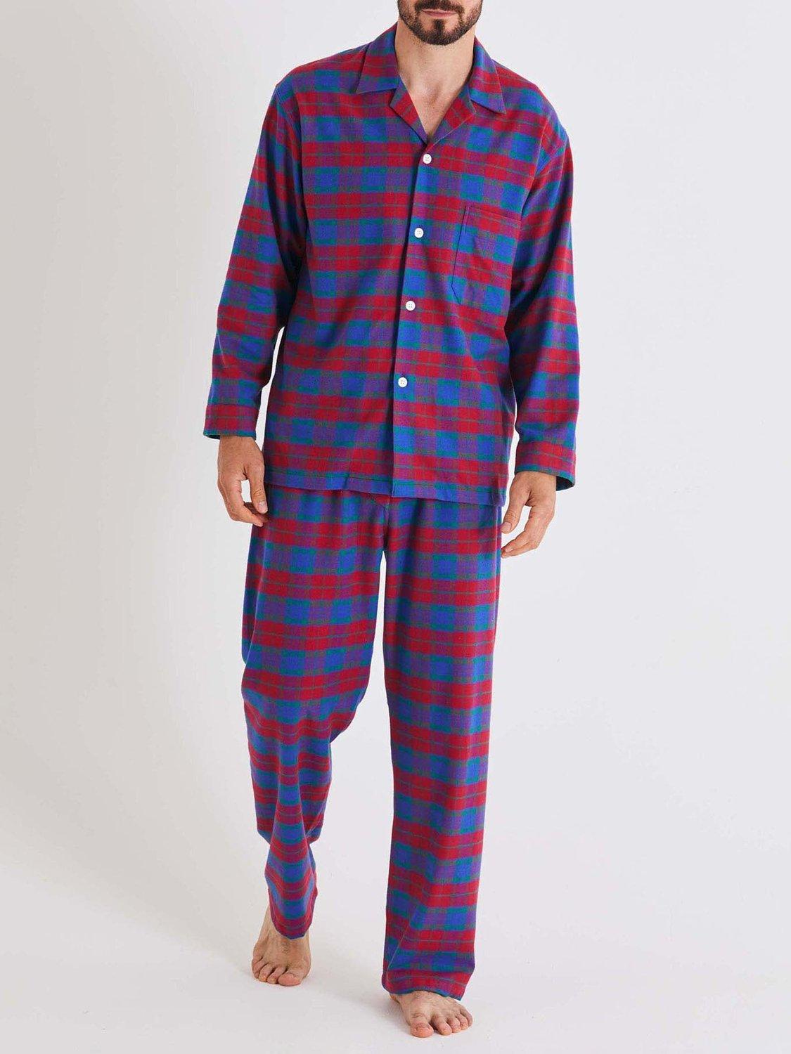 Product image 2 of 8, which shows British Boxers Tartan Cotton Pyjama Set, Bordeaux, S