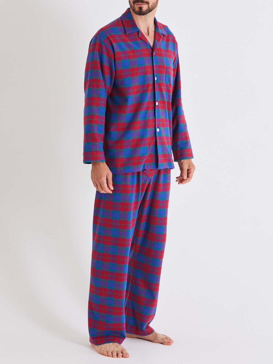 Product image 3 of 8, which shows British Boxers Tartan Cotton Pyjama Set, Bordeaux, S