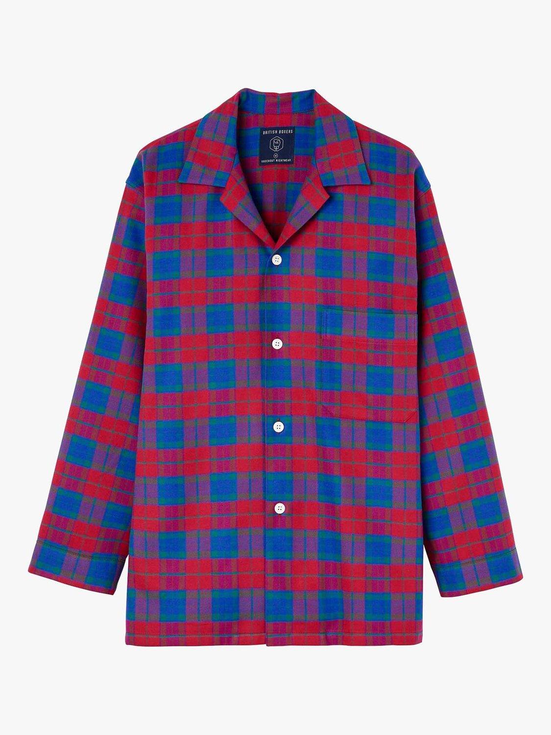Product image 6 of 8, which shows British Boxers Tartan Cotton Pyjama Set, Bordeaux, S