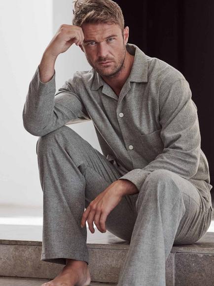 British Boxers Brushed Cotton Pyjamas, Whitby Jet