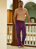 British Boxers Tartan Brushed Cotton Pyjama Trousers, Bordeaux