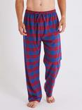 British Boxers Tartan Brushed Cotton Pyjama Trousers, Bordeaux