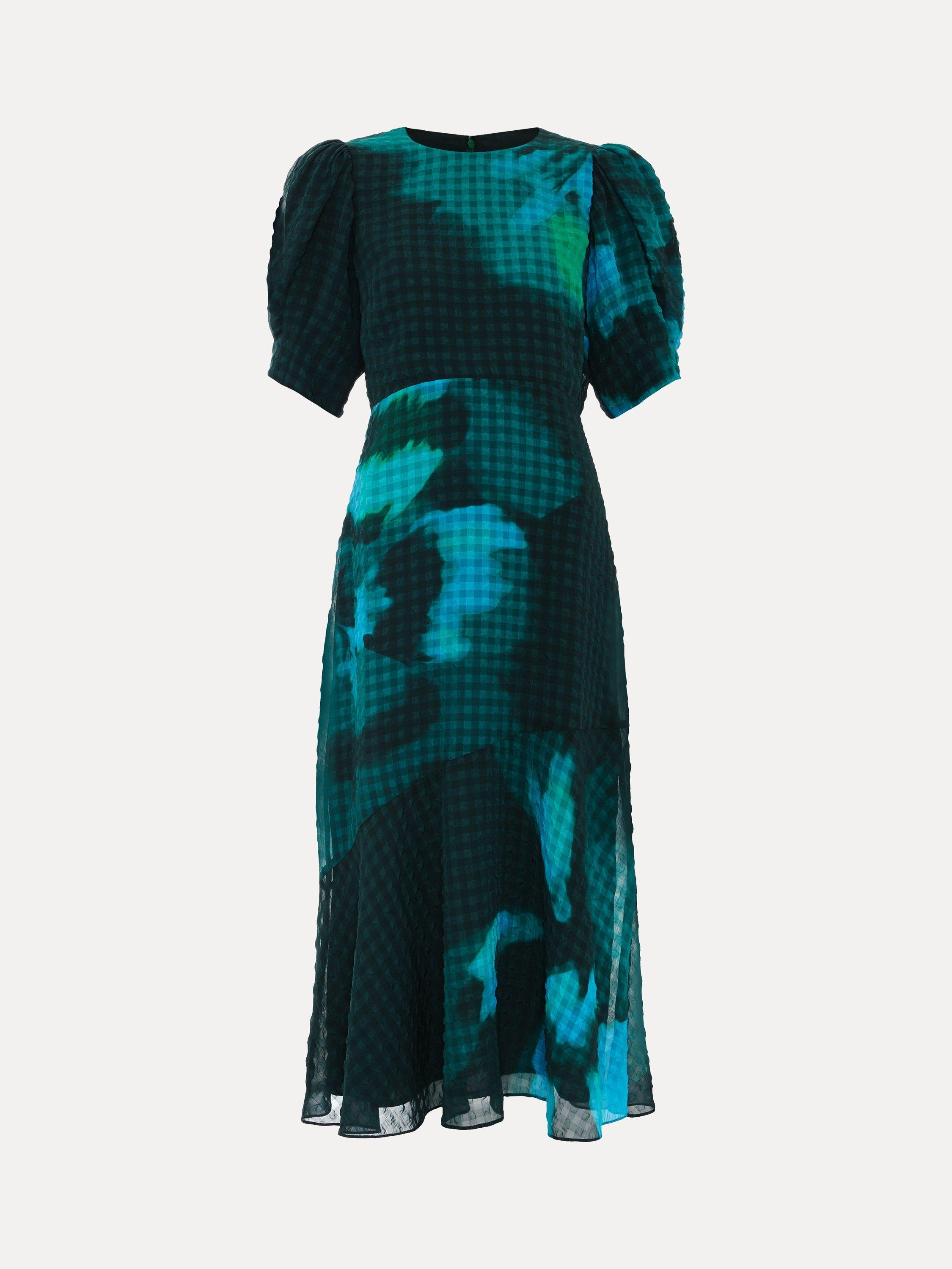 Product image 5 of 8, which shows Phase Eight Nancy Floral Midi Dress, Green, 6