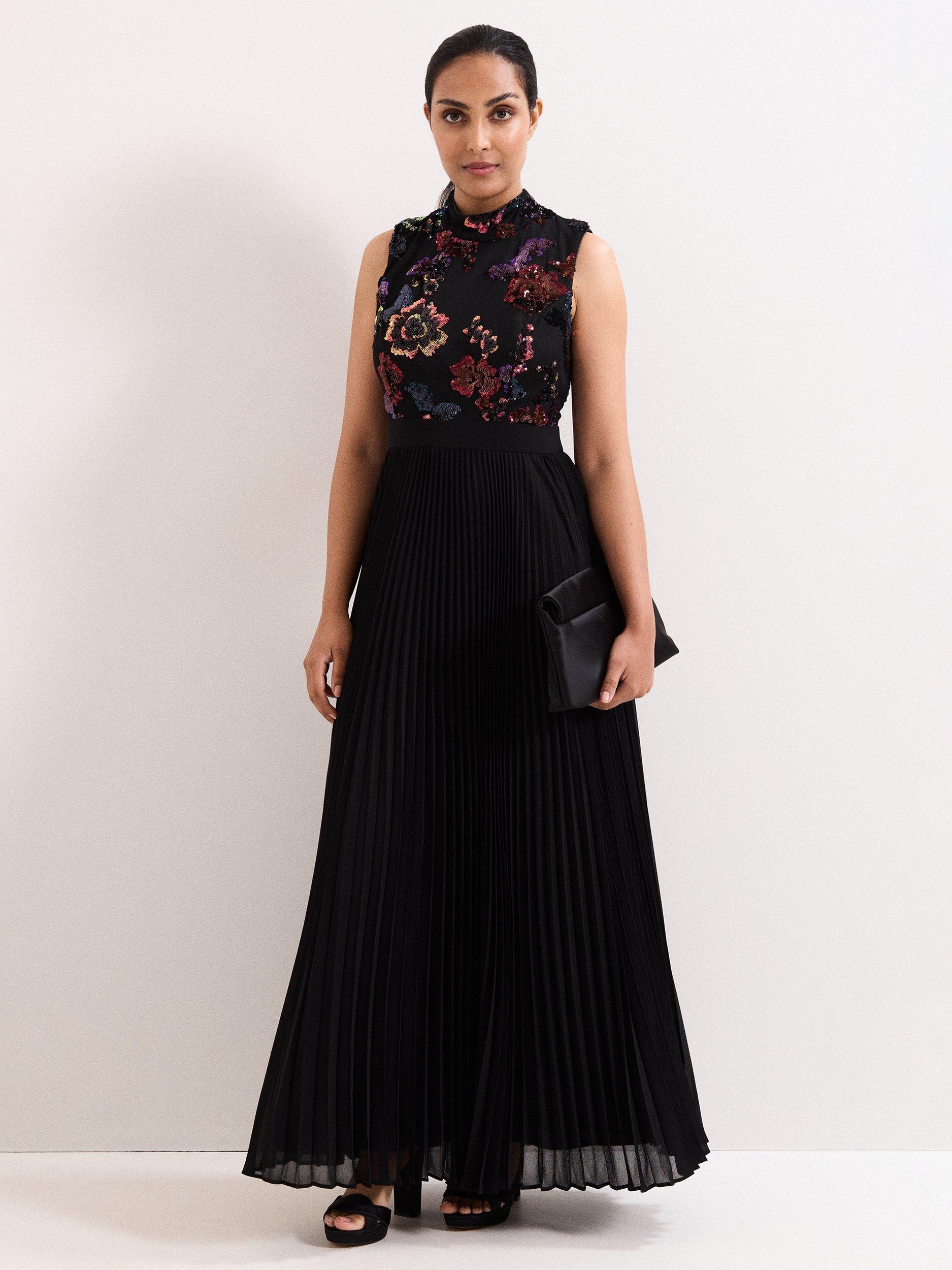 Phase Eight Petite Lela Embellished Maxi Dress, Black