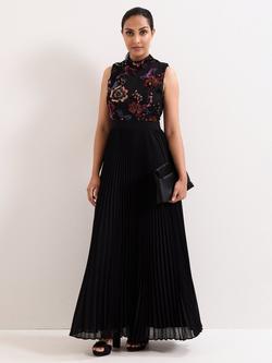 Phase Eight Petite Lela Embellished Maxi Dress, Black, Black