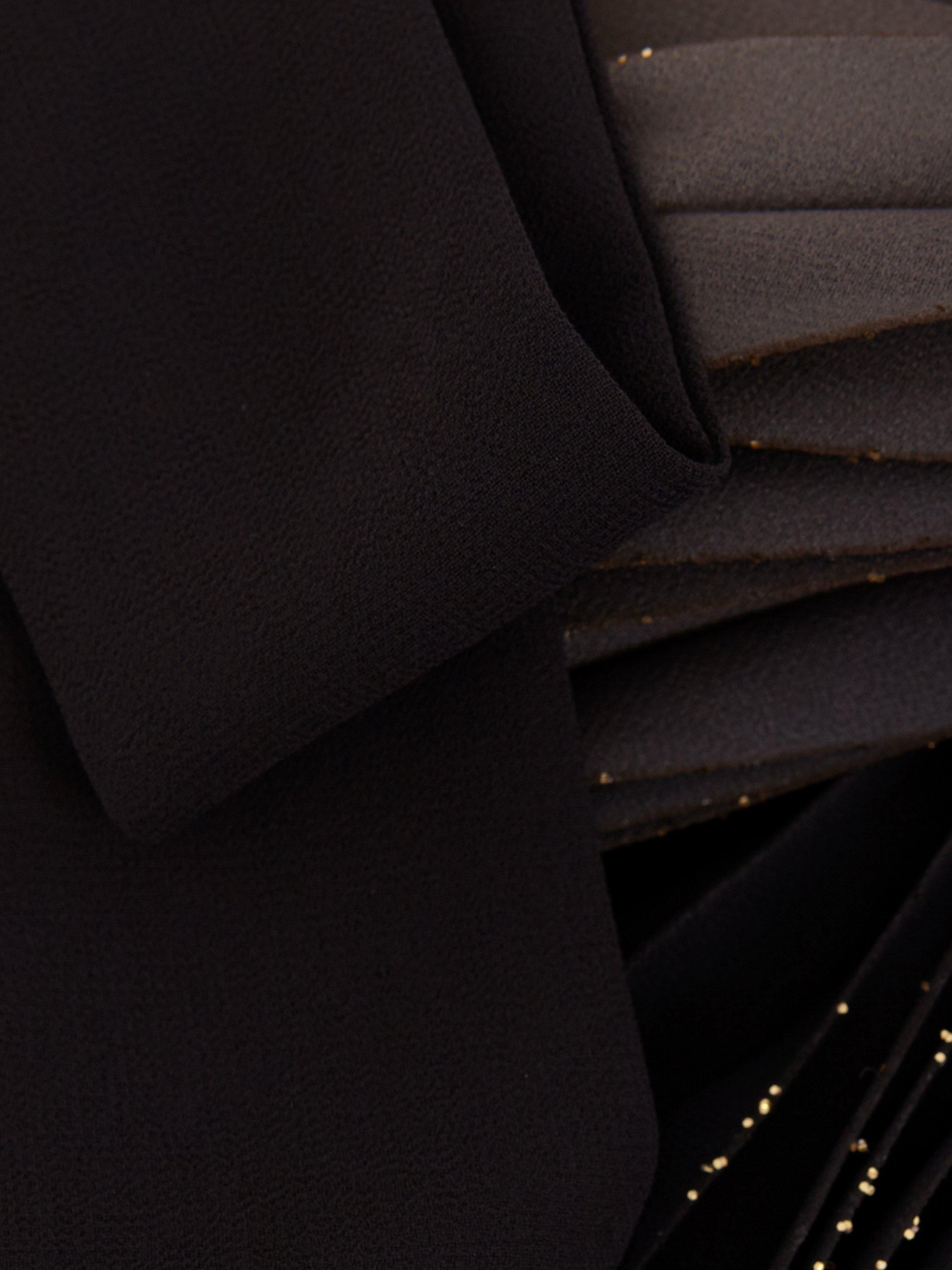 Product image 6 of 8, which shows Phase Eight Petite Samara Pleated Midi Dress, Black/Gold, 12