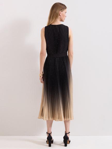 Phase Eight Simara Ombre Pleated Dress, Black/Multi - view 2, Black/Multi