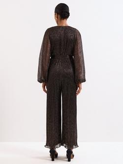 Phase Eight Rachel Long Balloon Sleeve V Neck Jumpsuit - view 2, Gold