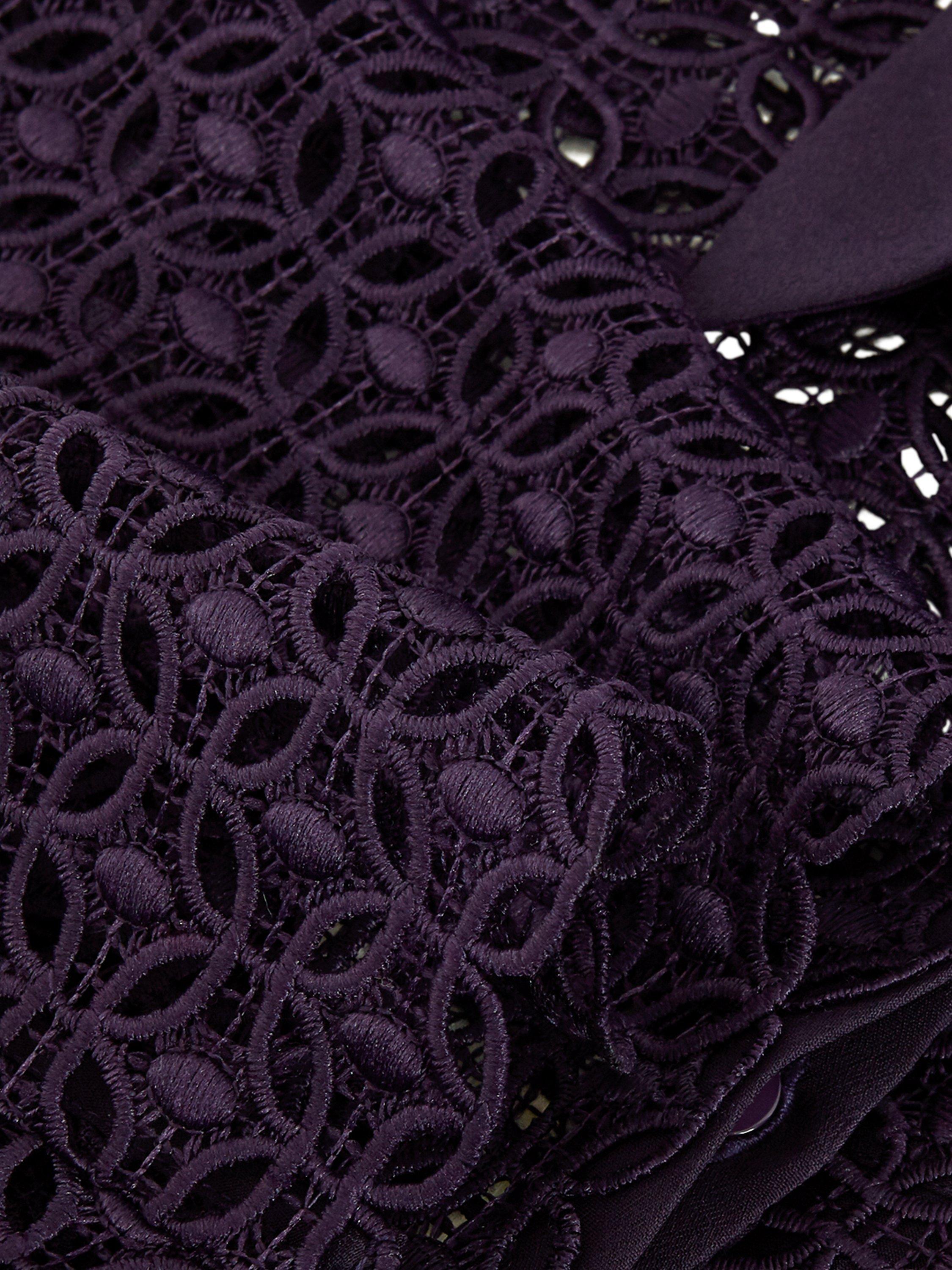 Product image 6 of 7, which shows Phase Eight Romilly Lace Shirt, Purple, 8