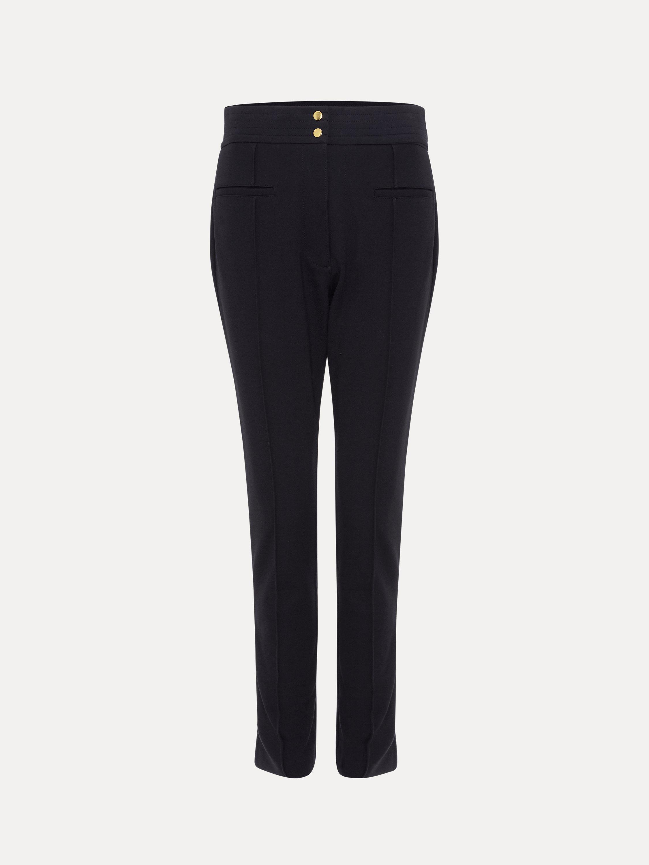 Product image 5 of 8, which shows Phase Eight Keri Petite Mid Rise Tailored Trousers, Black, 6