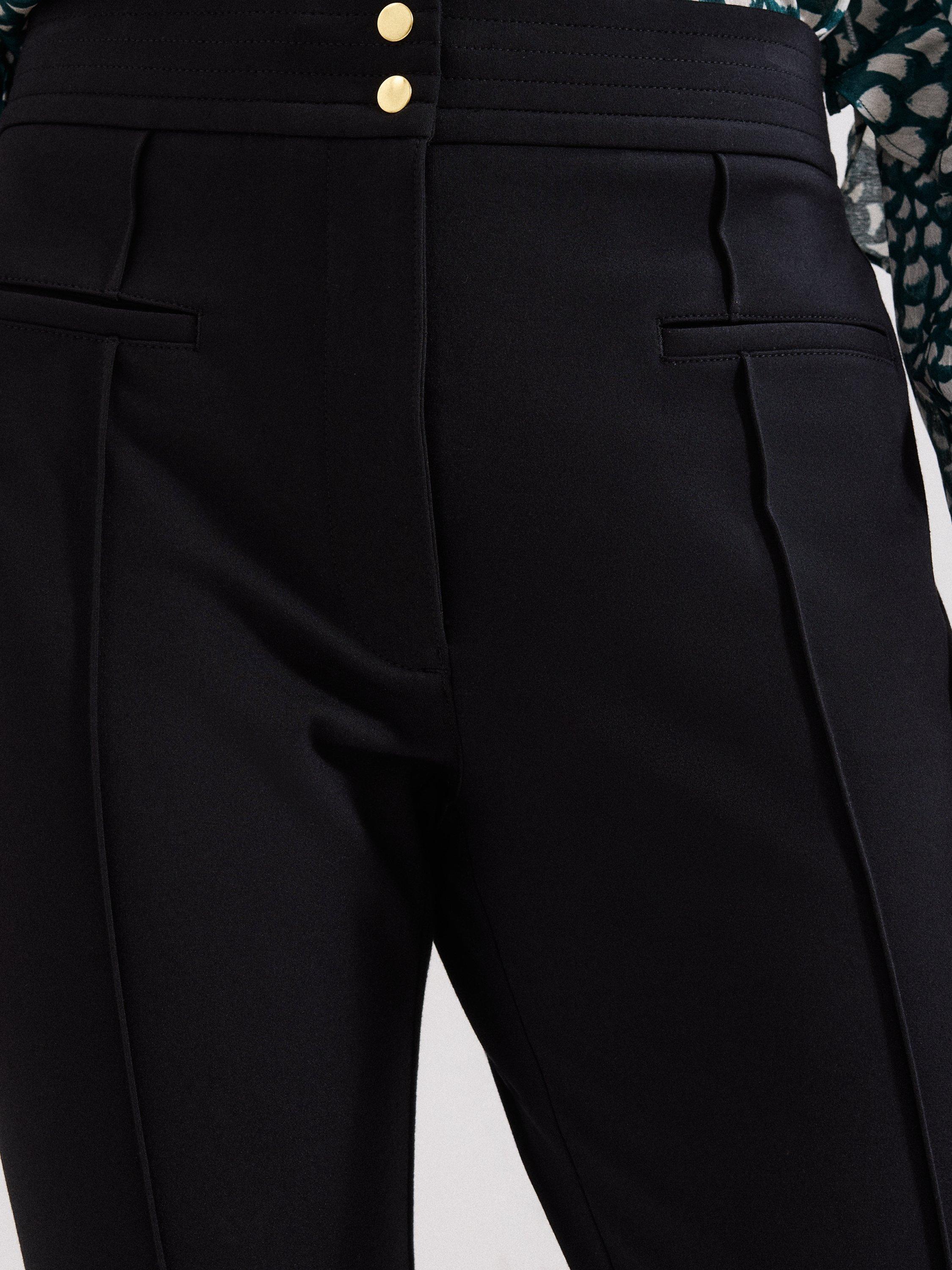 Product image 7 of 8, which shows Phase Eight Keri Petite Mid Rise Tailored Trousers, Black, 6