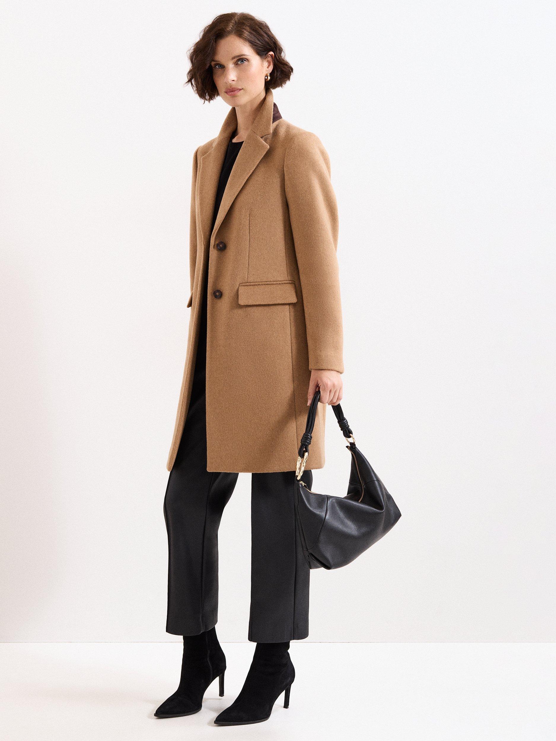 Product image 7 of 7, which shows Phase Eight Leather Twisted Grab Bag, Black, One Size