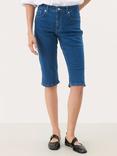 Part Two Renates Longline Denim Shorts, Mid Blue