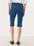 Part Two Renates Longline Denim Shorts, Mid Blue