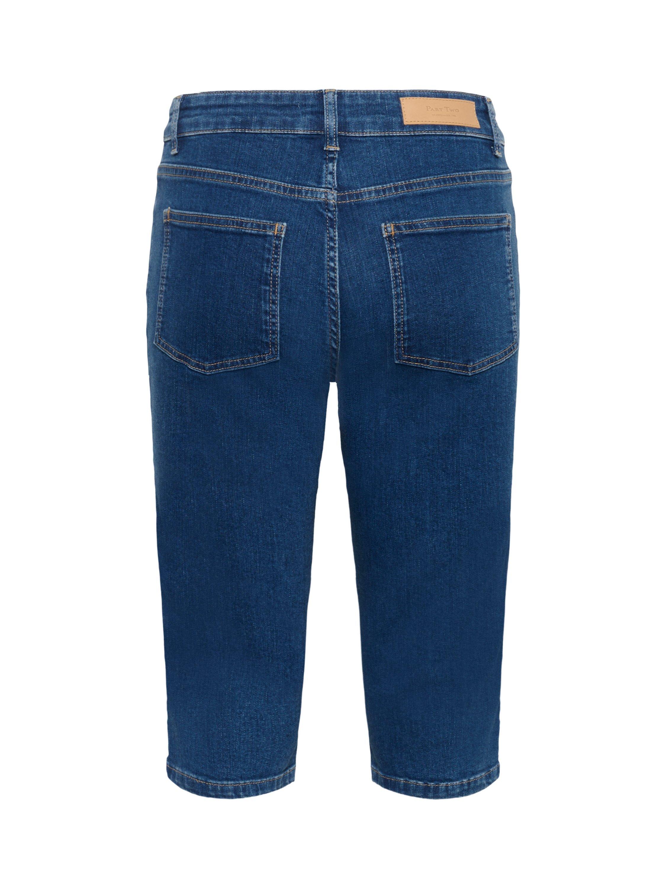 Product image 6 of 6, which shows Part Two Renates Longline Denim Shorts, Mid Blue, 27R