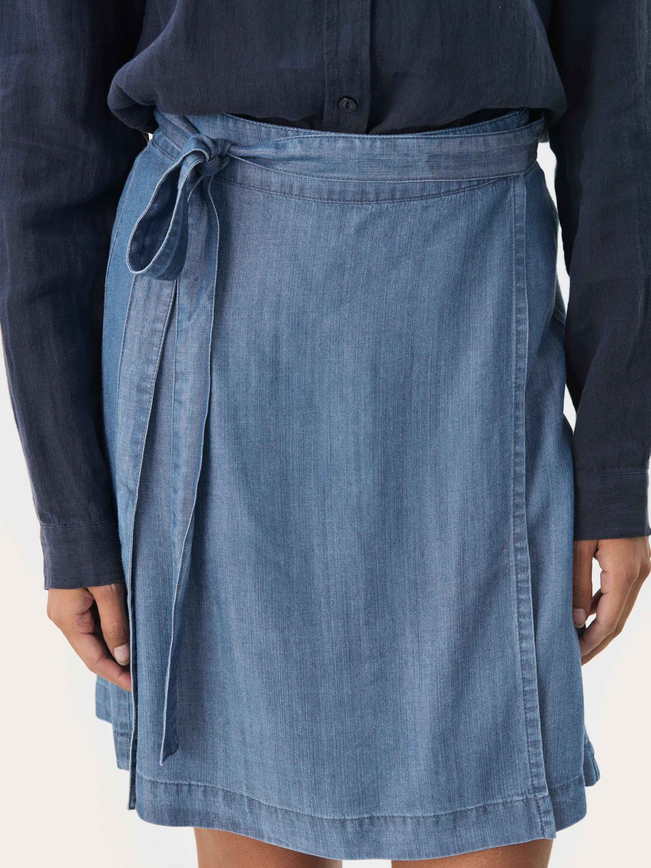 Product image 4 of 6, which shows Part Two Makita Denim Mini Skirt, Mid Blue, 8