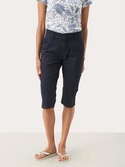 Part Two RenataPW Cotton Stretch Chino Shorts, Mid Blue