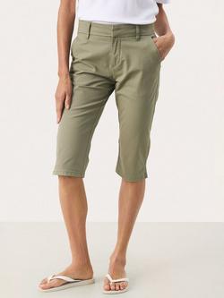 Part Two RenataPW Cotton Stretch Chino Shorts, Mid Green