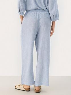 Part Two RosaleePW Striped Linen Blend Culottes Trousers - view 2, Blue/Multi