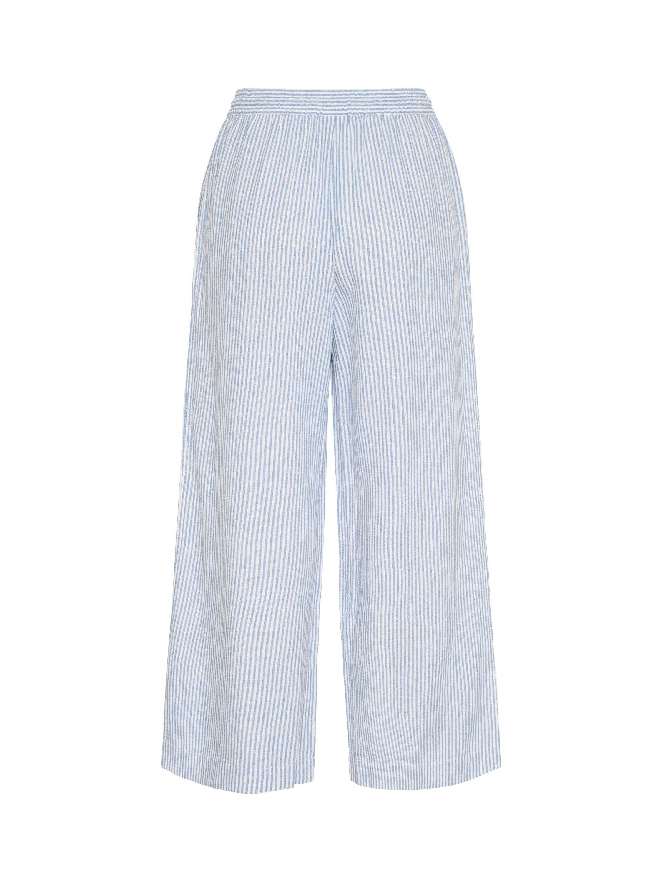Product image 6 of 6, which shows Part Two RosaleePW Striped Linen Blend Culottes Trousers, Blue/Multi, 8