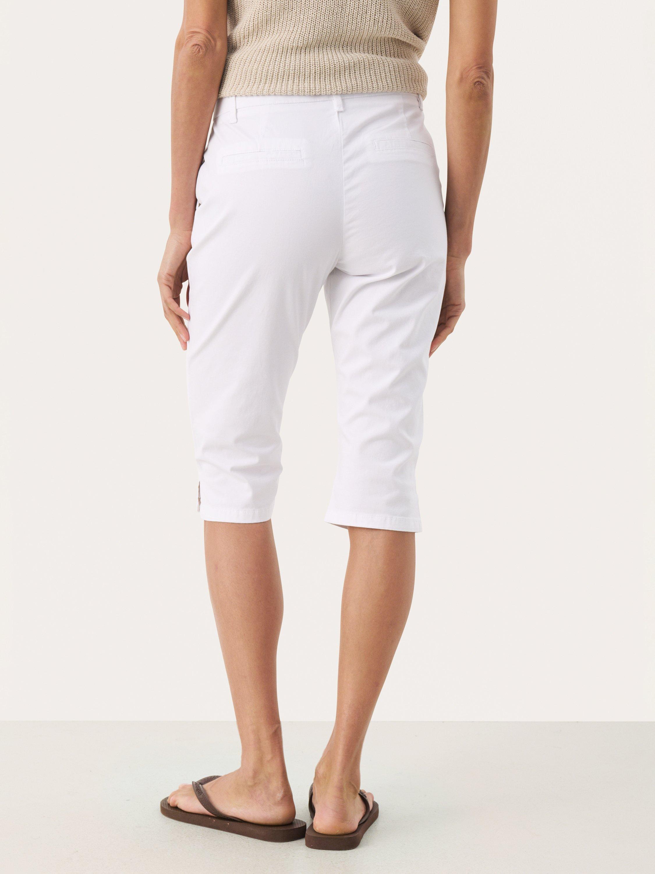 Product image 2 of 6, which shows Part Two RenataPW Cotton Stretch Chino Shorts, White, 8