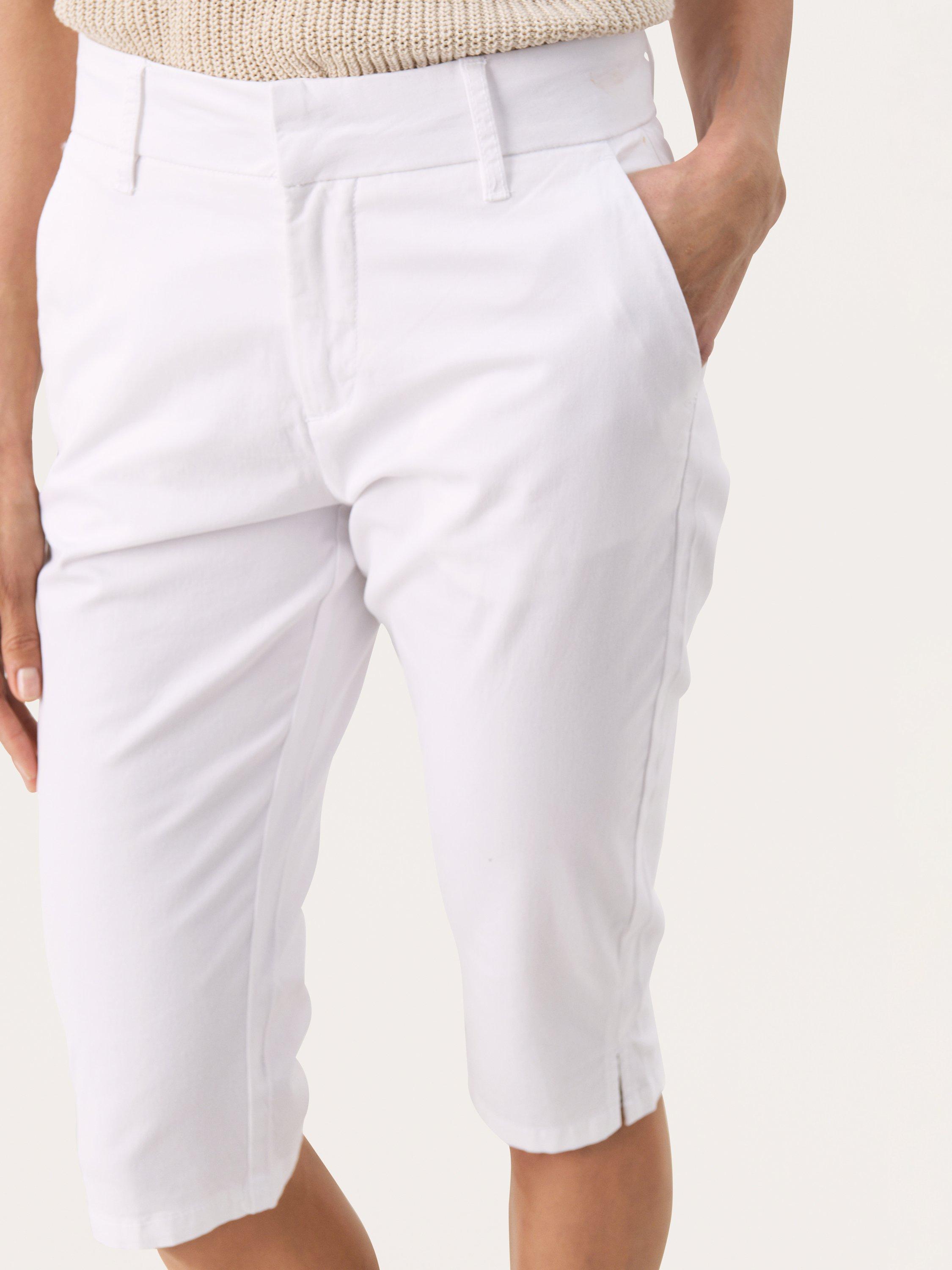 Product image 4 of 6, which shows Part Two RenataPW Cotton Stretch Chino Shorts, White, 8